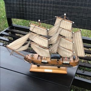 Vintage Hurricane Wooden Sailboat collectible
